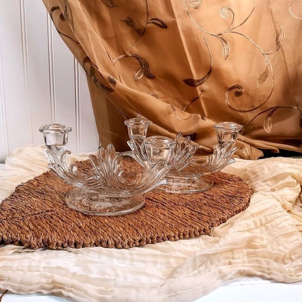 Fostoria  Baroque Candle Holder Pair